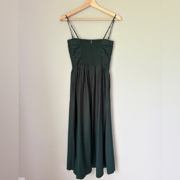 NEW Reformation Lissa Cotton Midi Dress Forest Green Removable Strap | US 4 UK 8 - Picture 9 of 14
